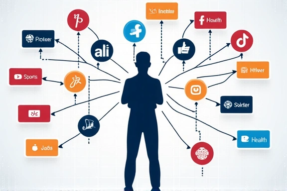 Illustration of targeted advertising with network connections