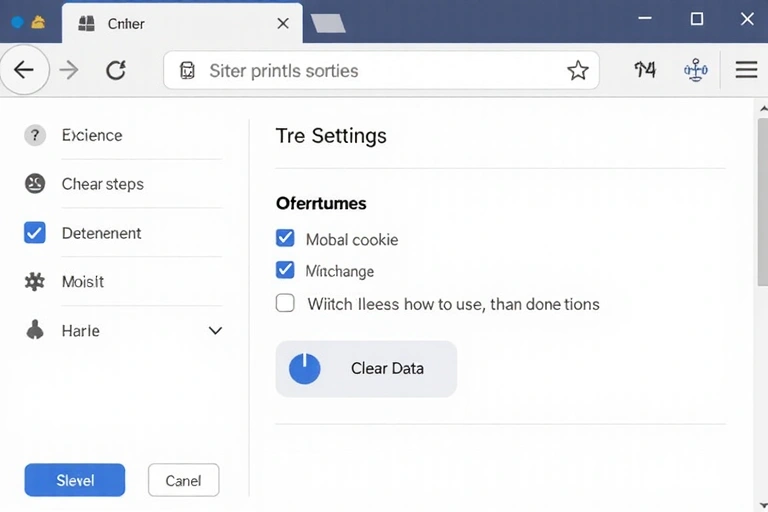 Illustration of a browser settings panel for managing cookies
