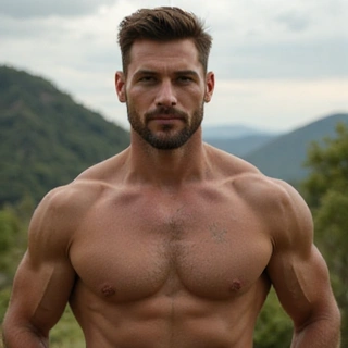 Strong, active man representing men's supplements