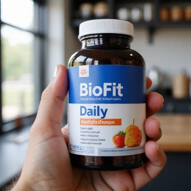 BioFit Daily Multivitamin in hand