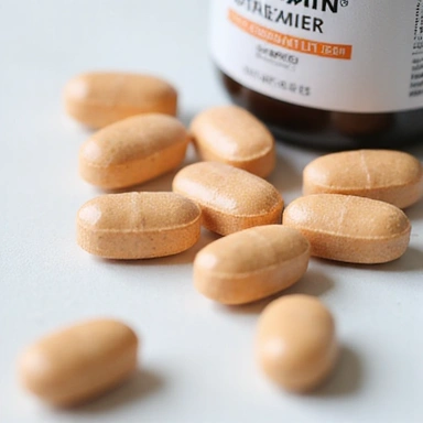 BioFit Daily Multivitamin pills close-up