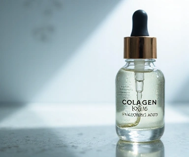 Collagen and Hyaluronic Acid serum bottle